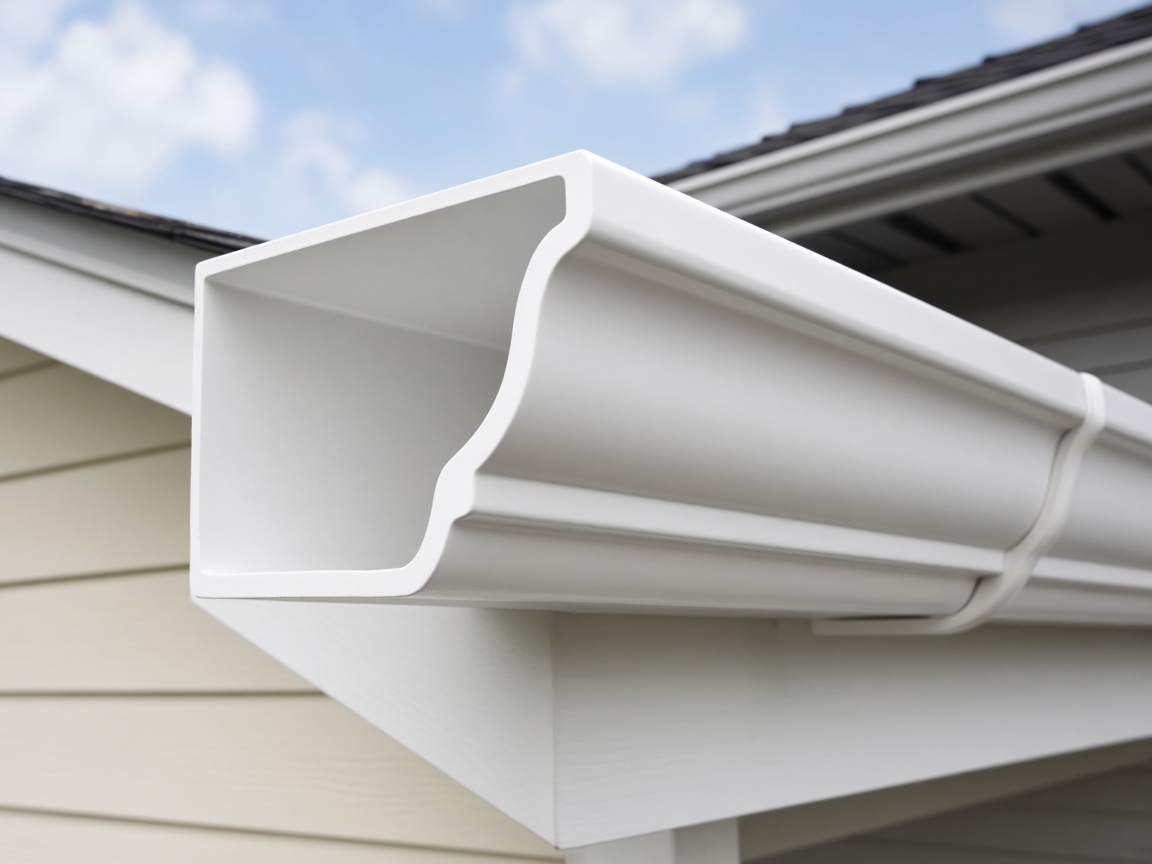 Open end of a white K-style gutter