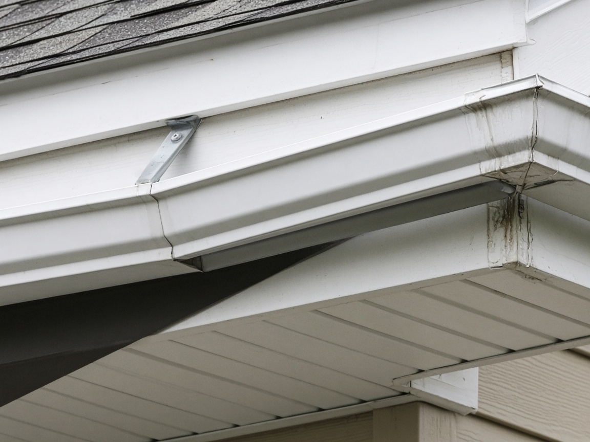 Gutter pulled away at a corner seam